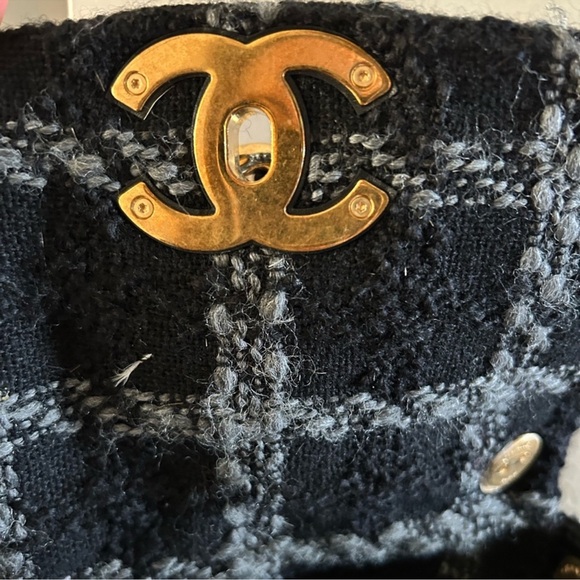 💕HP💕Chanel 19 Tweed small Flap Bag black and grey - Picture 8 of 12